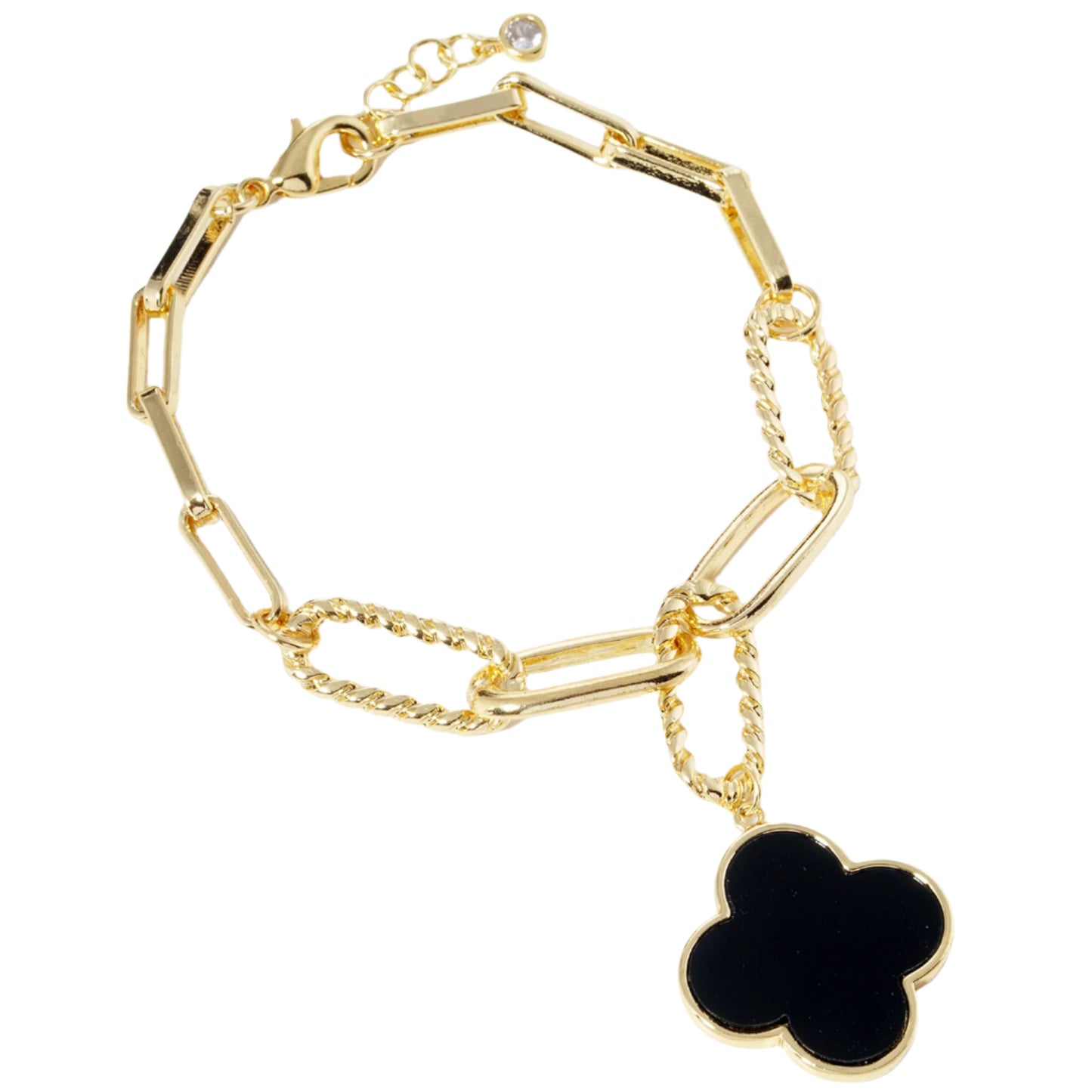 Alahambra Charm Bracelet in Gold/Black