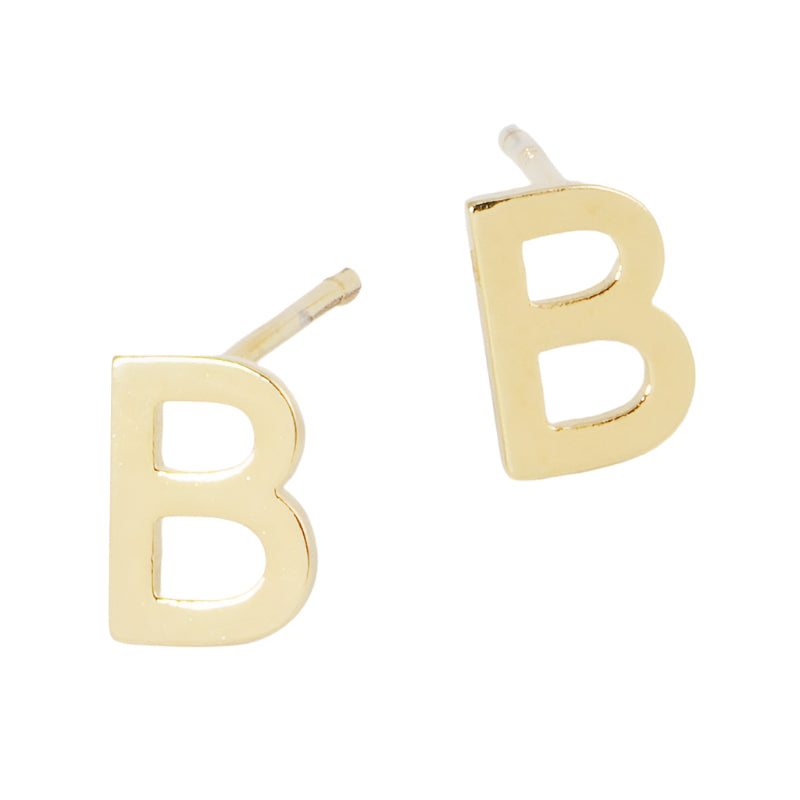 Initial Stud Single B in Gold