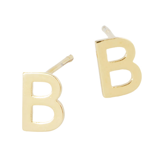 Initial Stud Single B in Gold