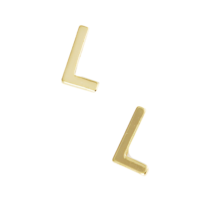 Initial Stud Single L in Gold