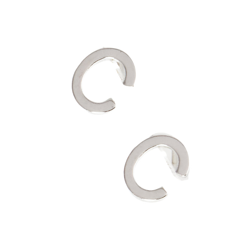 Initial Stud Single C in silver