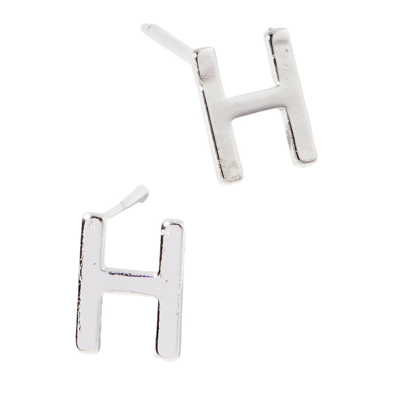 Initial Stud Single H in Silver