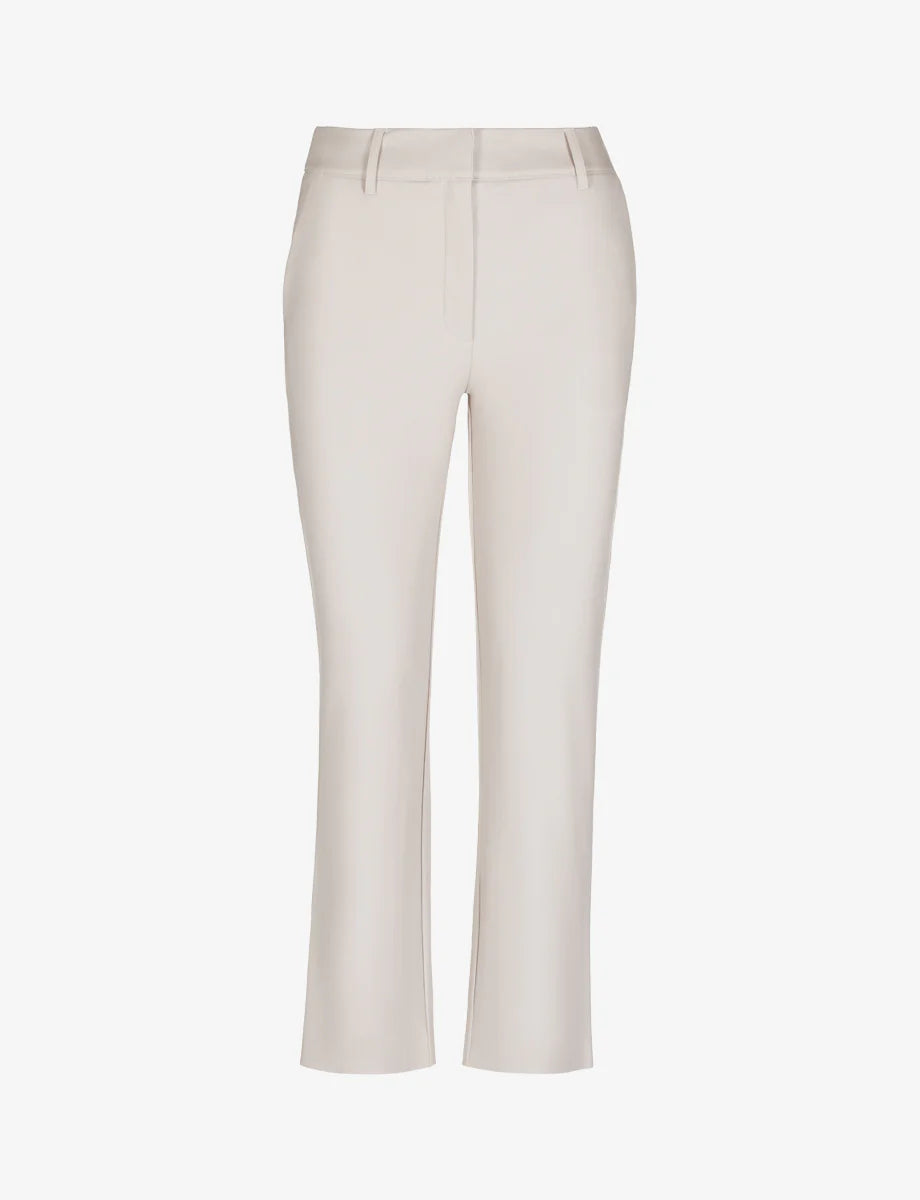 Faux Leather 7/8 Trouser in Porcelain