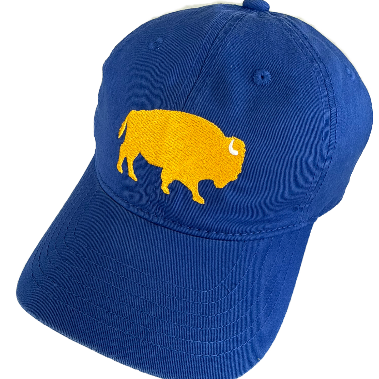 Standing Buffalo Baseball Hat in Royal/Gold - PRE ORDER
