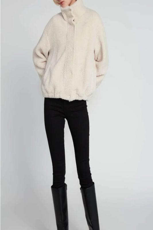 Faux Shearling Cropped Jacket