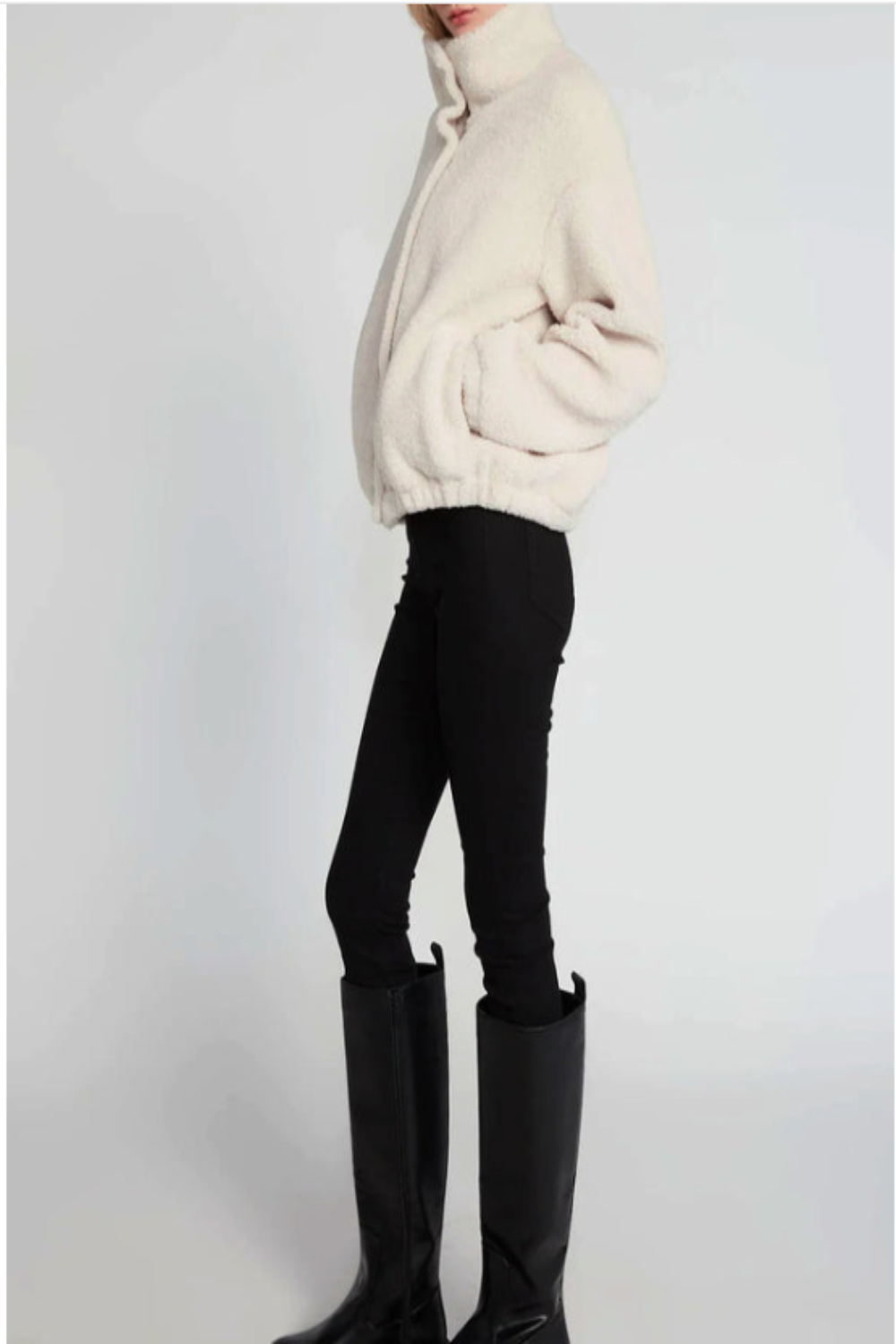 Faux Shearling Cropped Jacket