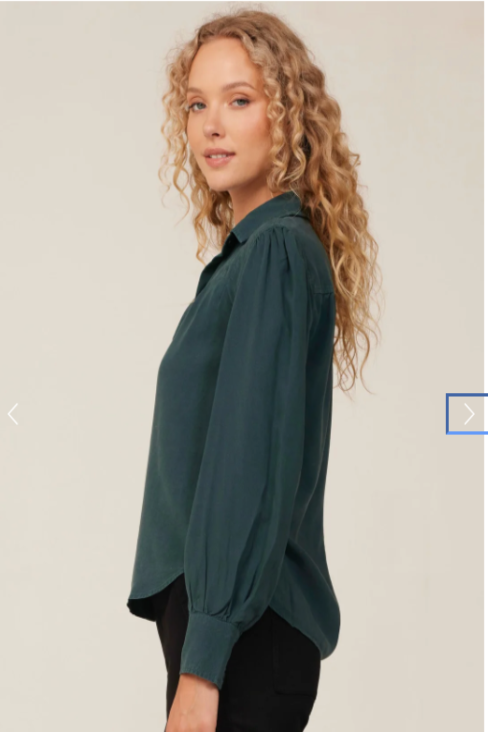 Pin Tucked Button Down Jade Night