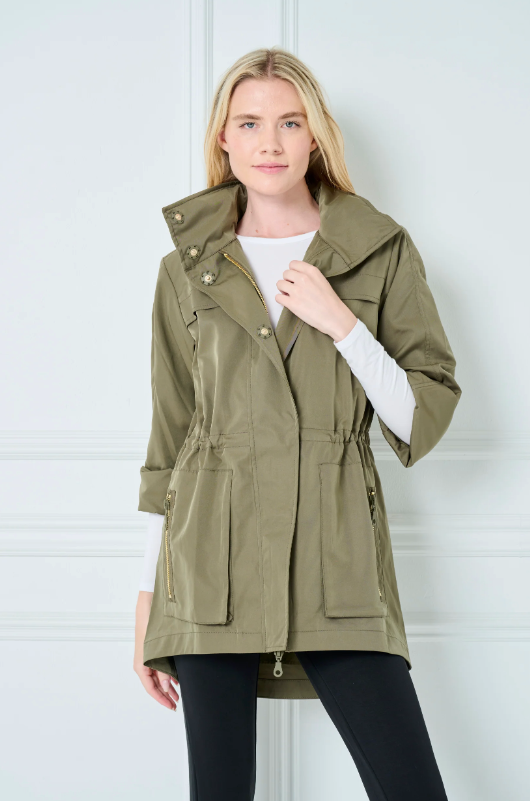The Anorak Crinkle Jacket in Army