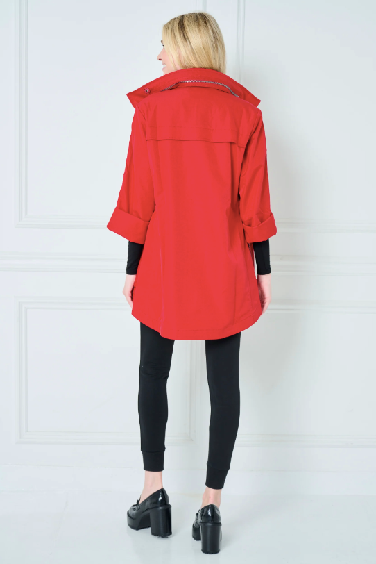 The Anorak Crinkle Jacket in Cherry