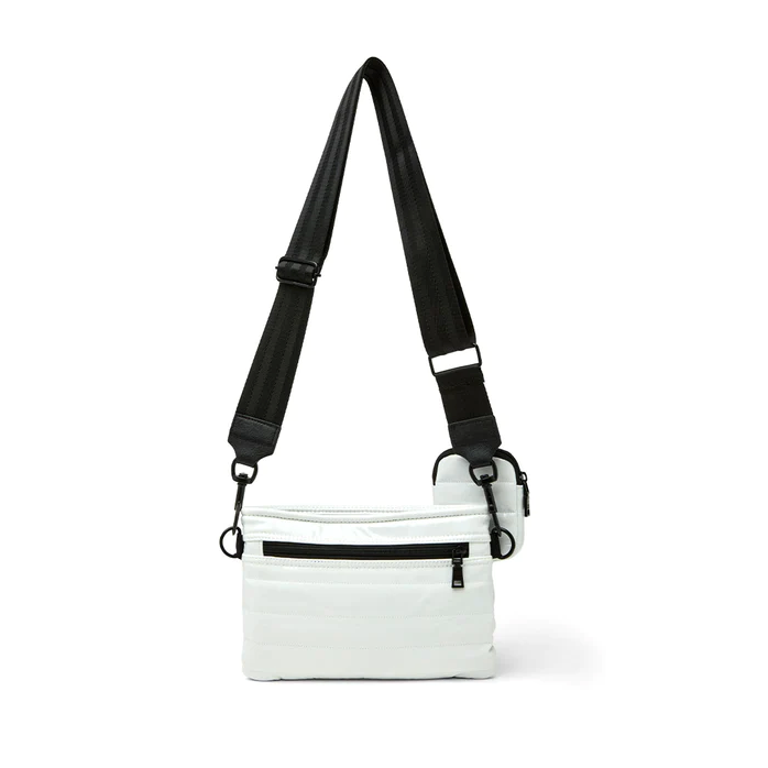 Downtown Crossbody in White Patent