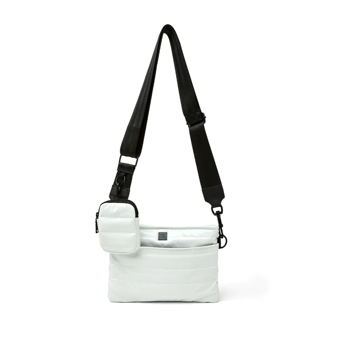 Downtown Crossbody in White Patent