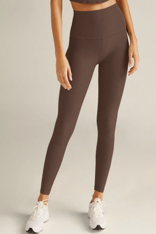 Caught in the Midi High Waisted Legging in Truffle Heather