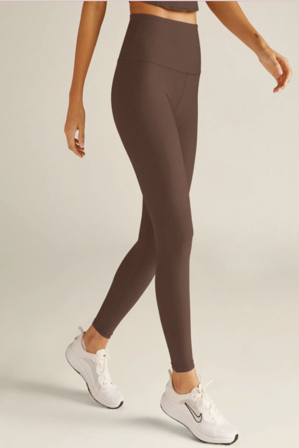 Caught in the Midi High Waisted Legging in Truffle Heather