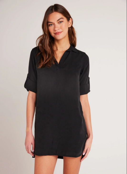 Long Sleeve A-Line Dress in Vintage Black