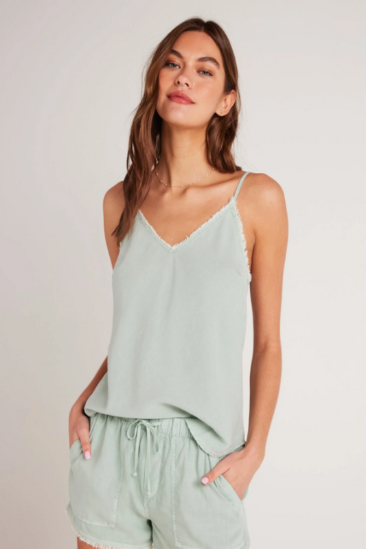 Frayed Cami in Oasis Green