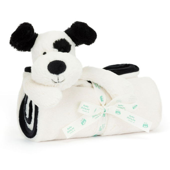 Bashful Black & Cream Puppy Blankie