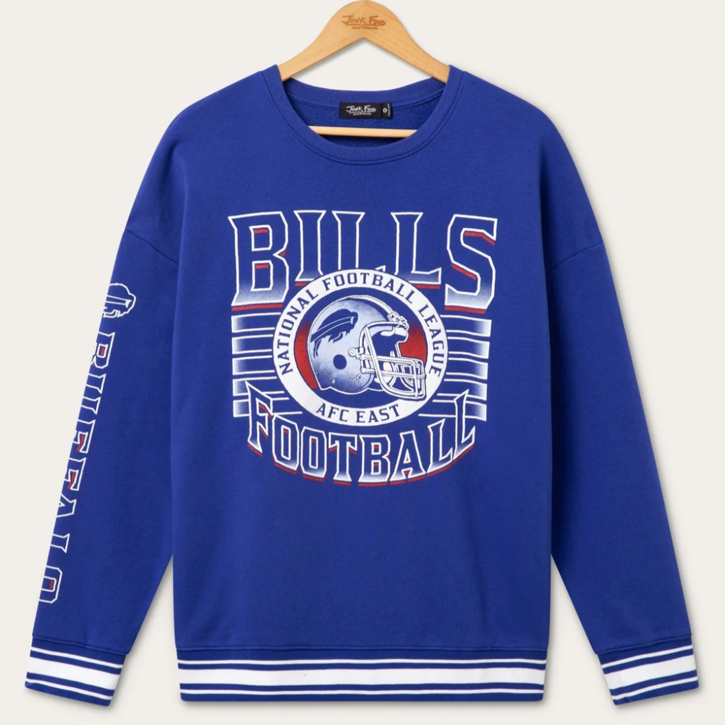 Bills Striped Rib Crew Fleece