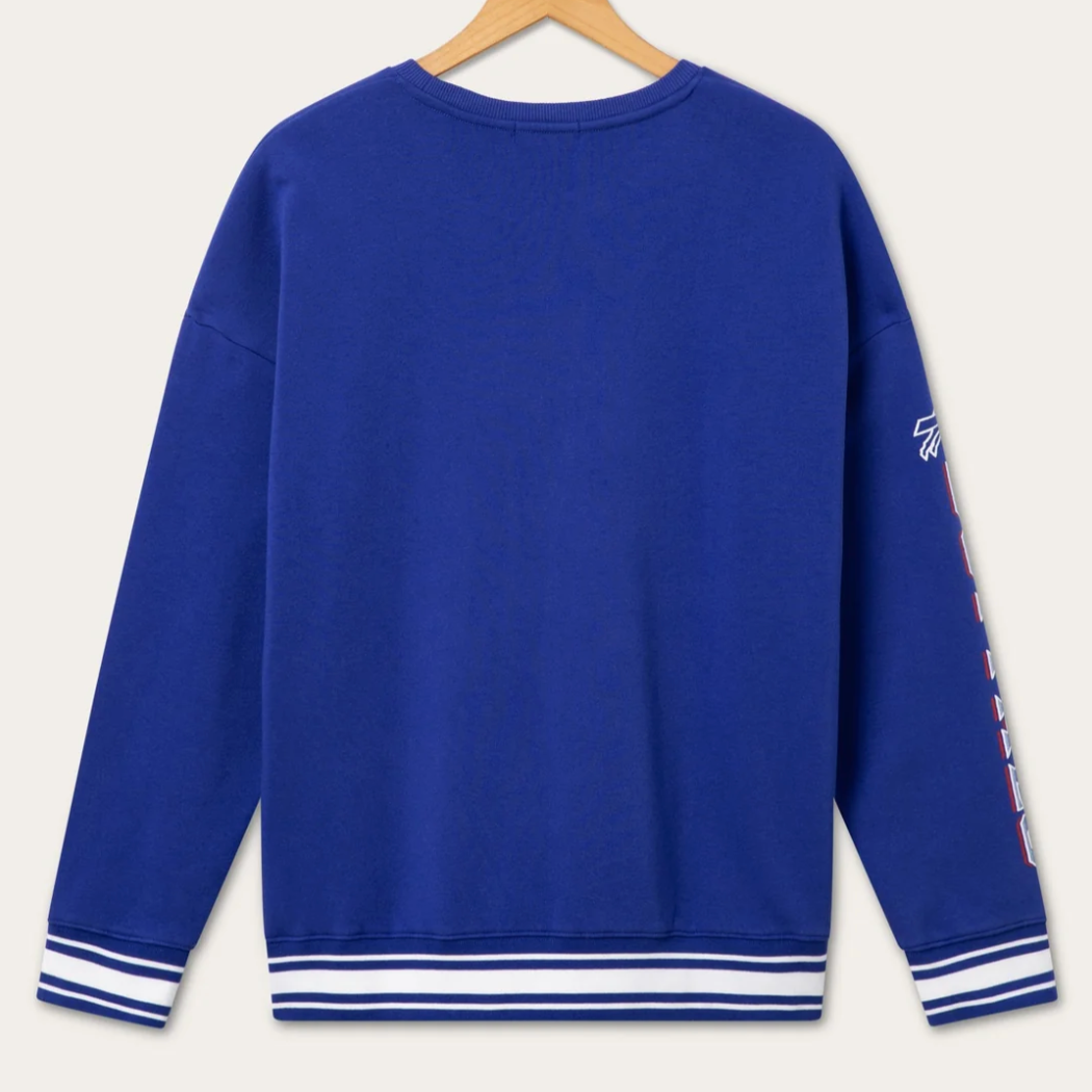 Bills Striped Rib Crew Fleece