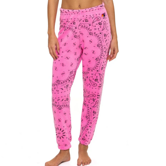 Bandana Sweatpants Neon Pink