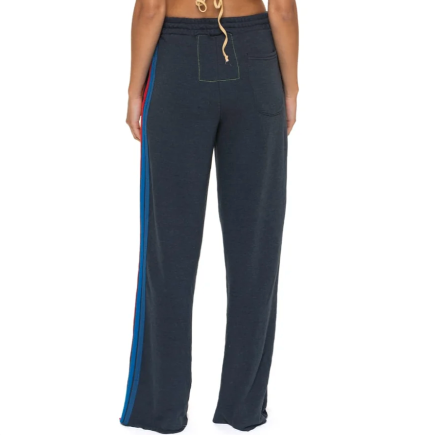 5 Stripe-wide Leg Sweatpants Charcoal