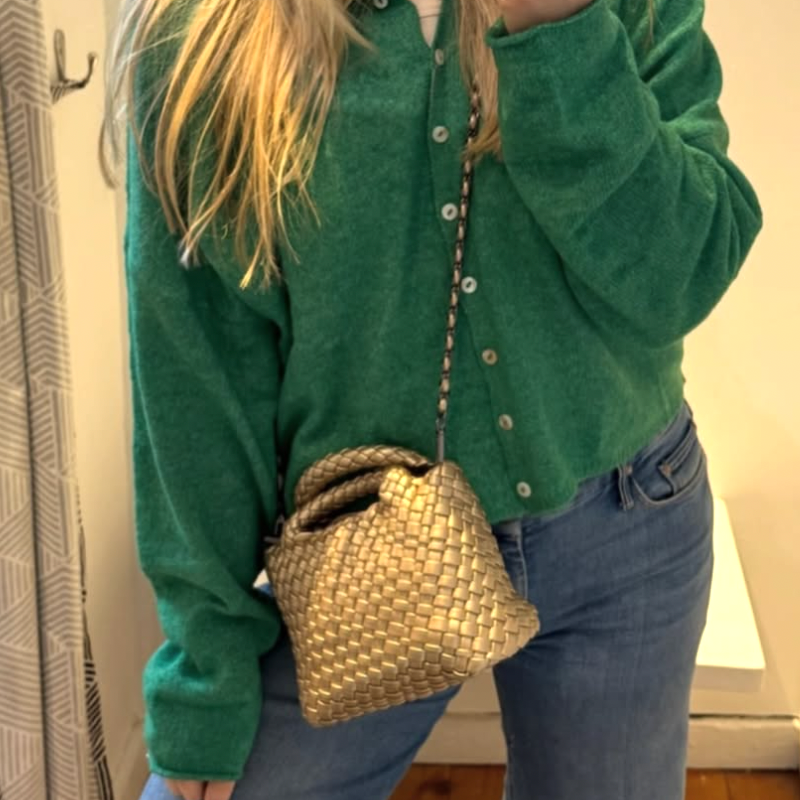 Handle It Woven Bag Gold