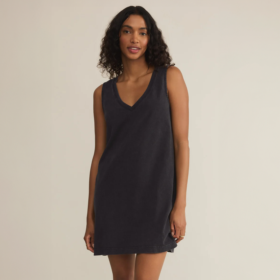 Sloane V Neck Mini Dress Black