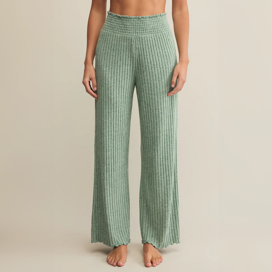 Dawn Smocked Rib Pant Botanical Green