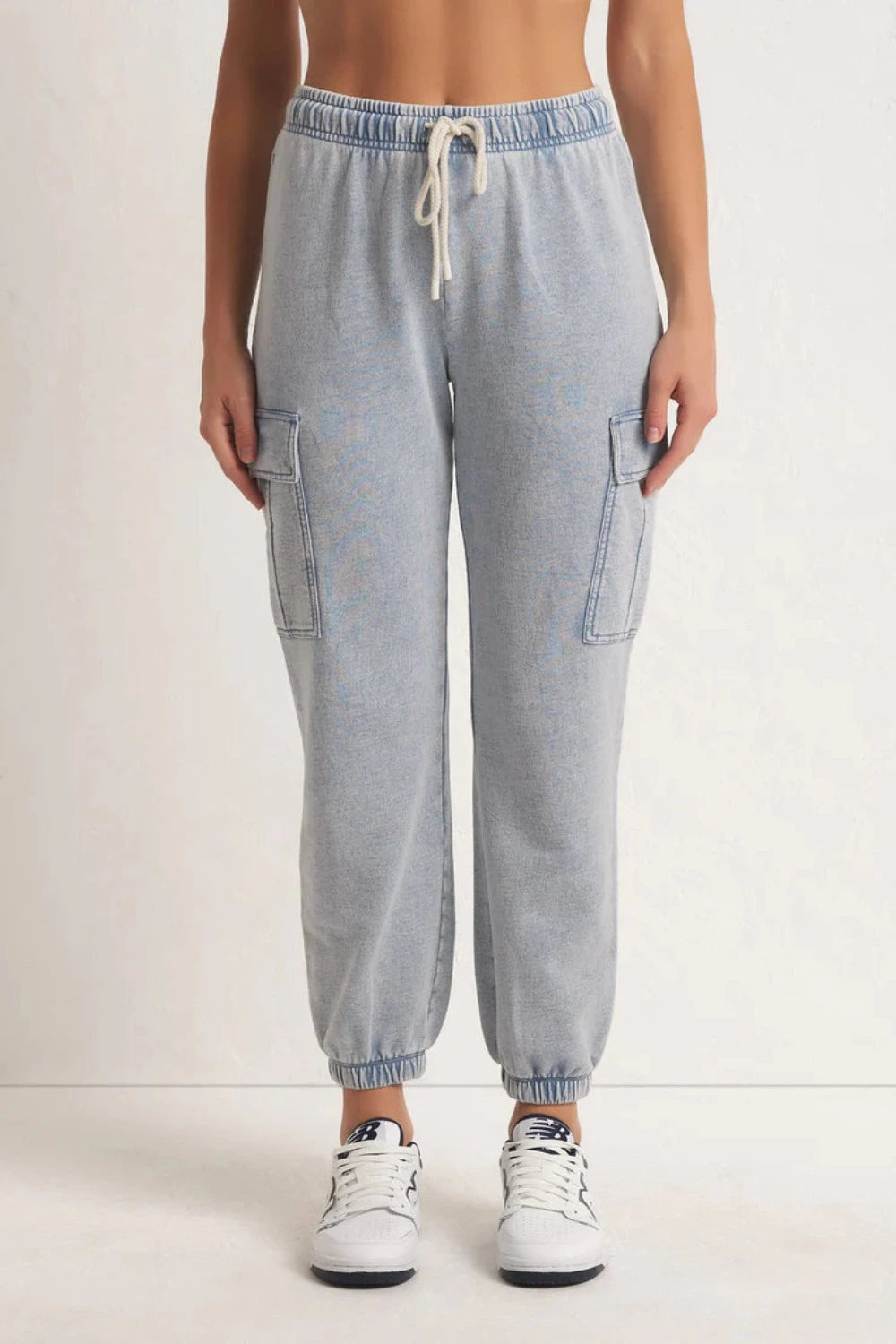 Tempo Knit Denim Jogger in Washed Indigo – Research and Design