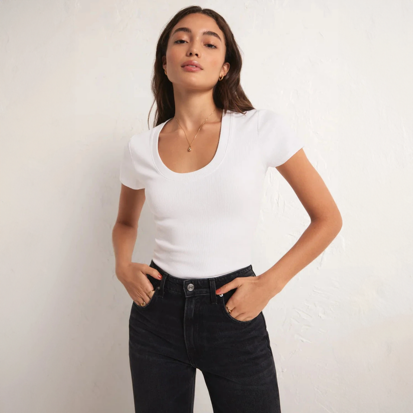 Sirena Short Sleeve Tee in White