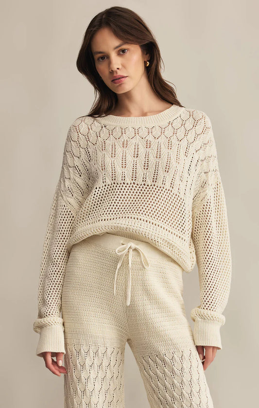 Rue Crochet Sweater in Seasalt