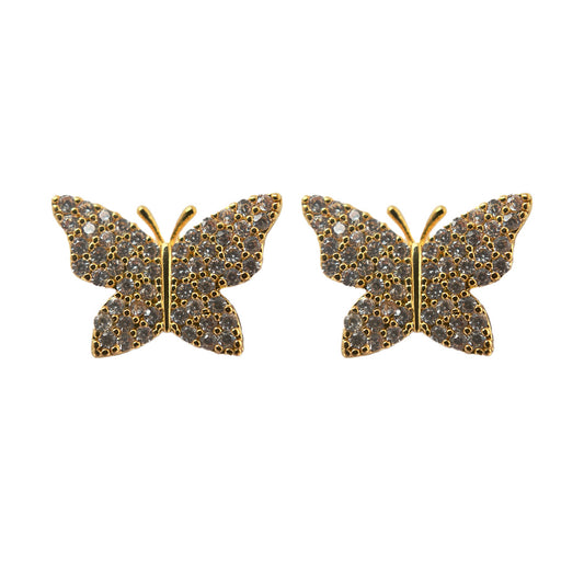 Crystal Butterfly Stud Earrings