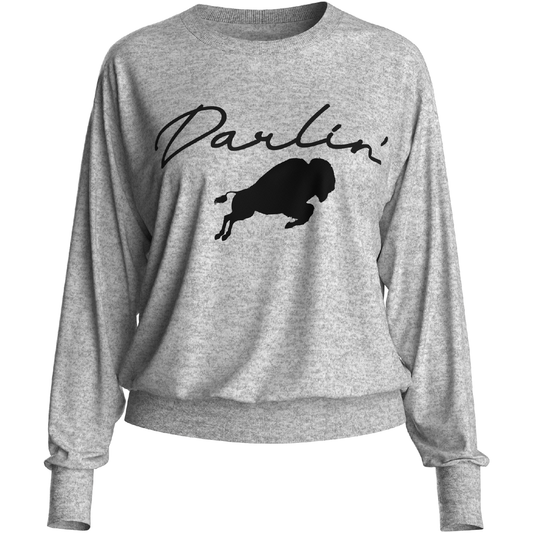 Long sleeve Darlin Crew in grey