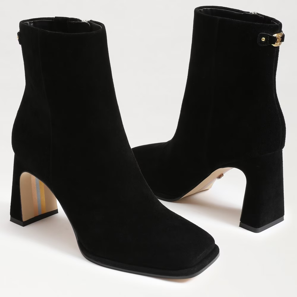 Irie Square Toed Ankle Bootie - Black Suede