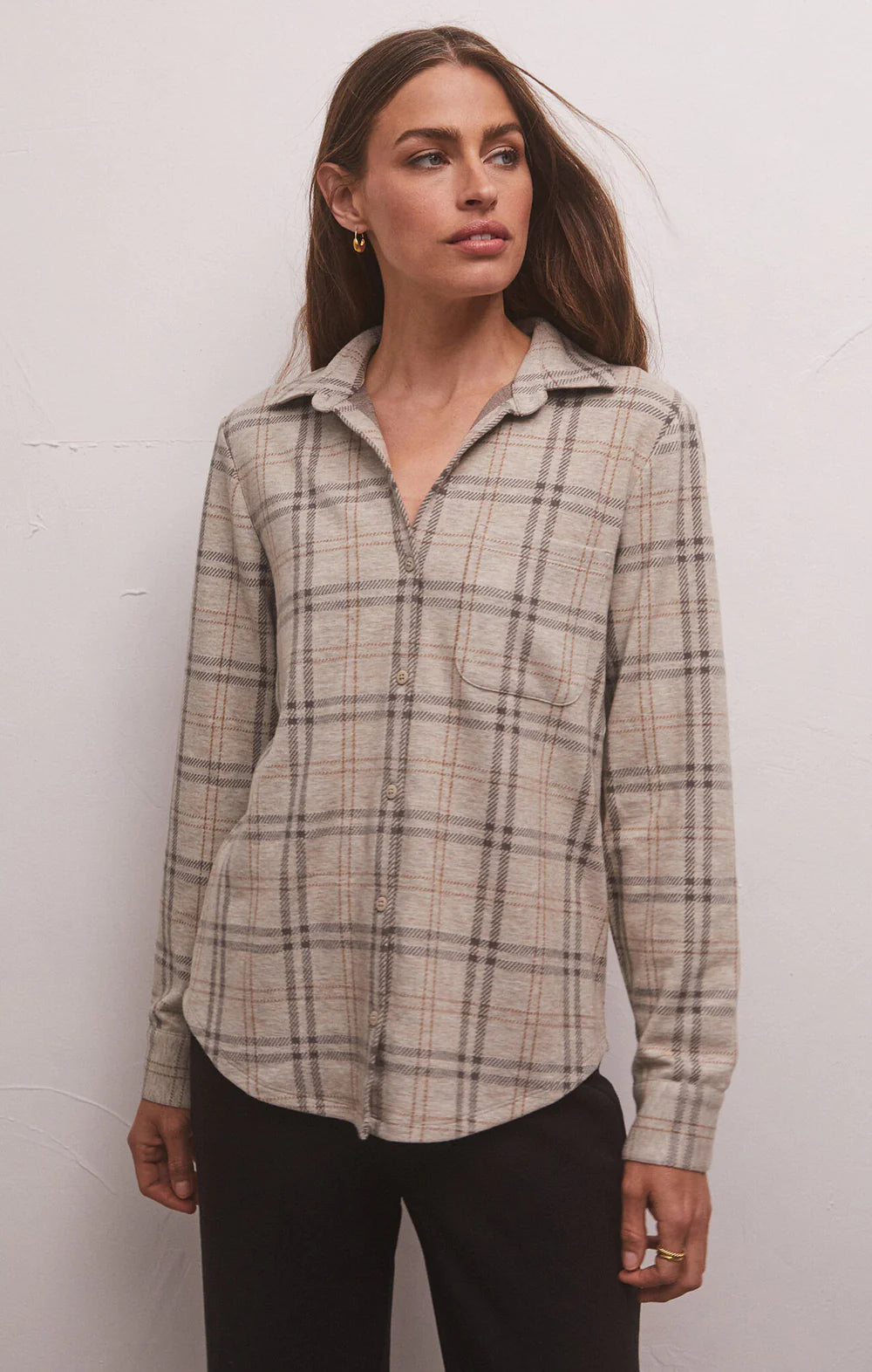 Zenith Plaid Shirt in Charcoal Heather