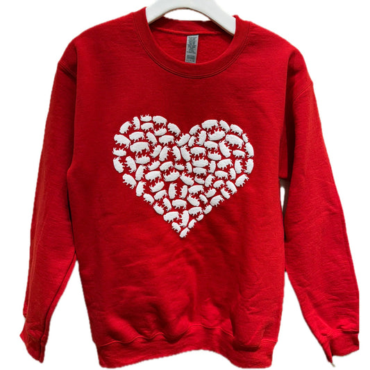 Heart Buffalo Crew Sweatshirt