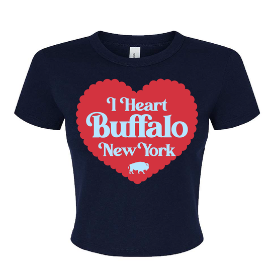 I Heart Buffalo Puff Navy Tee