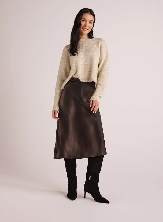 Nora Midi Bias Skirt smoke