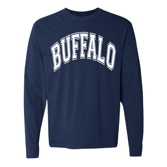 Buffalo Bend Long Sleeve Tee in Navy
