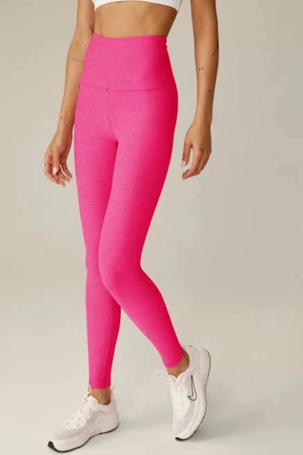 Caught in The Midi High Waisted Legging in Pink Punch