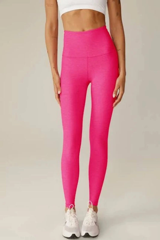 Caught in The Midi High Waisted Legging in Pink Punch