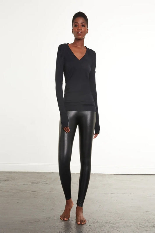 Faux Leather Legging in Black